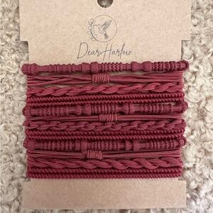 Harlow Red Braided Hair Accessories Set